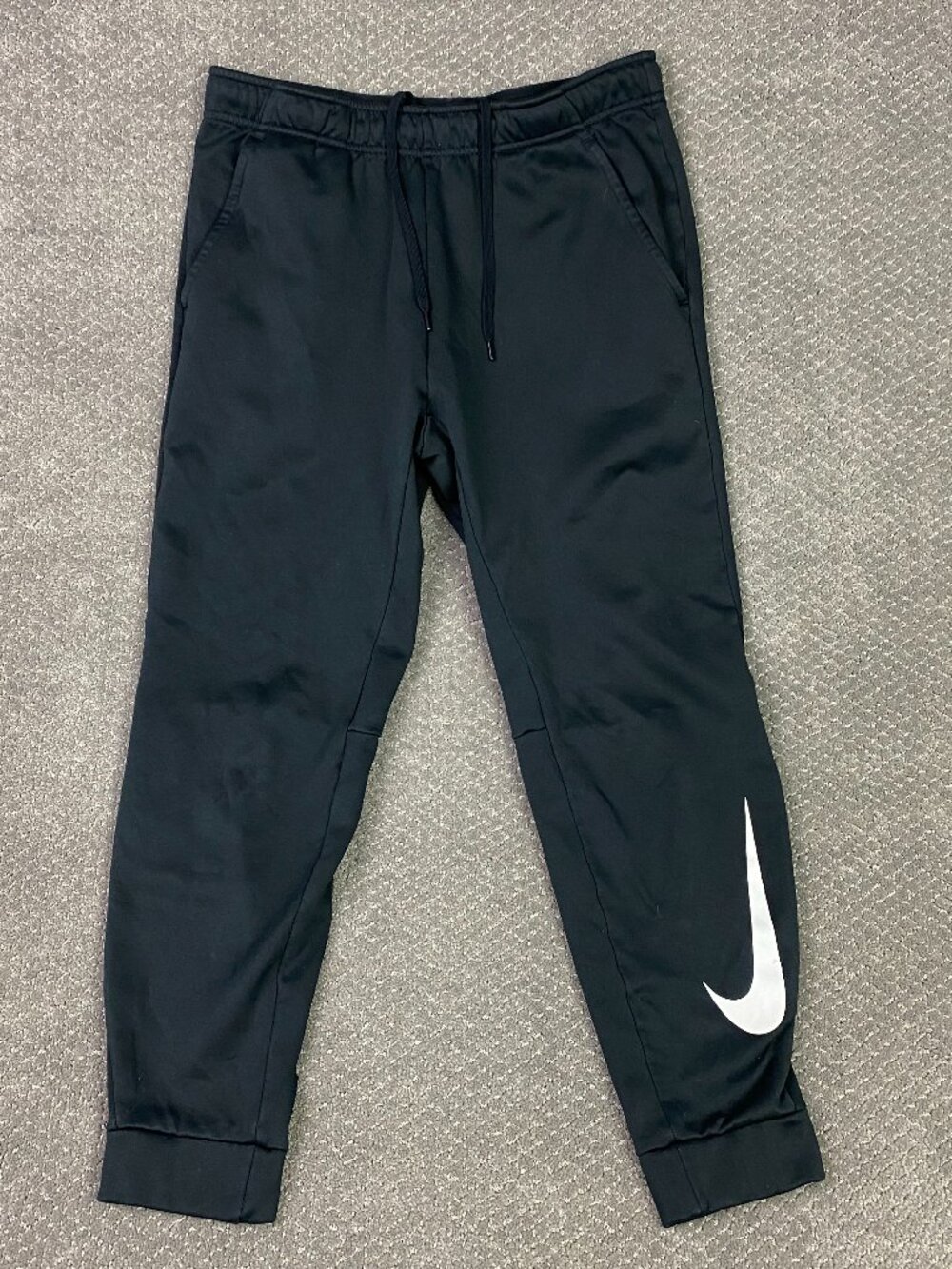 Nike Therma Fit Joggers Sweatpants Mens Large Black Big Swoosh Logo 932257 010